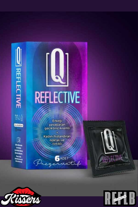 Q Reflective Geciktirici Noktalı Ve Tırtıklı Prezervatif 6 Li 52 Mm