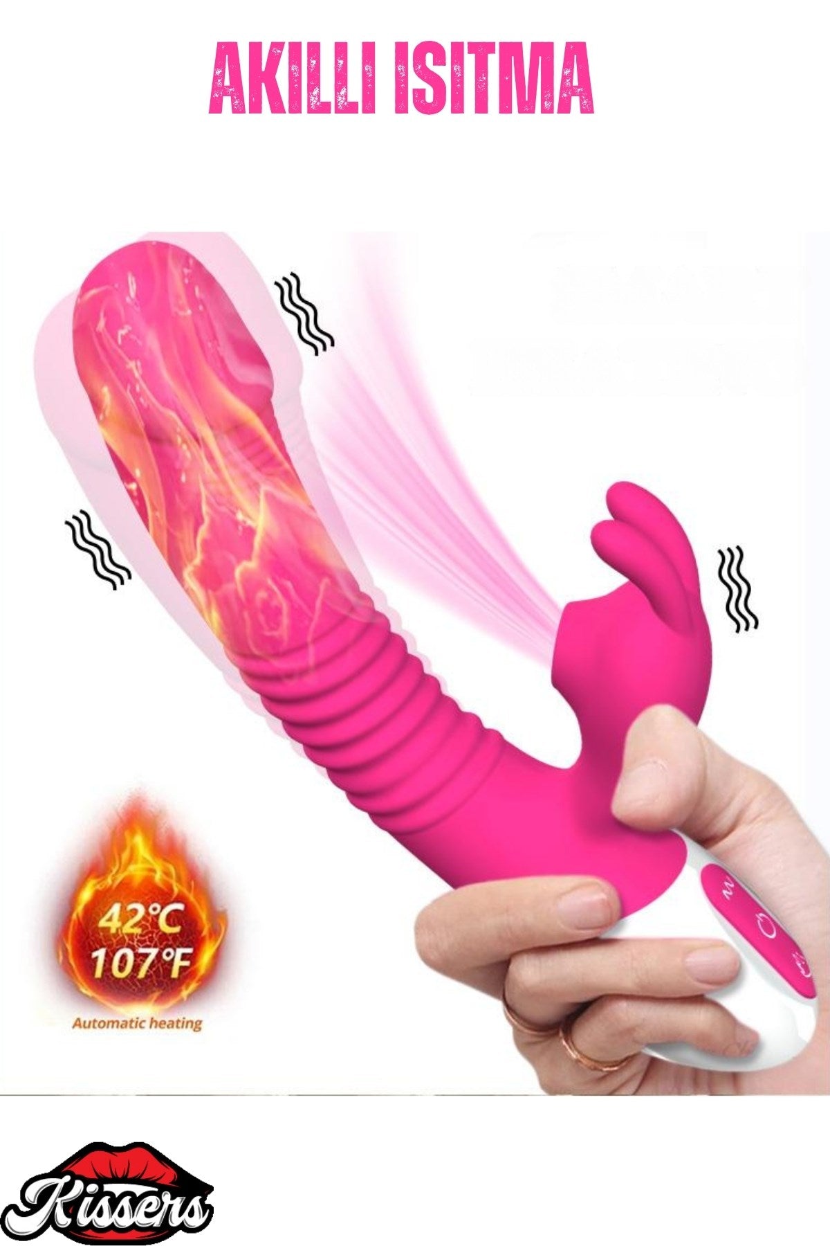 A2 Şarjlı Akıllı Isıtmalı Güçlü Titreşimli G-Spot Klitoris Emiş Uyarıcı Yapay Penis Rabbit Vibratör