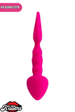 Bong Tutamaçlı Sivri Uçlu Silikon Anal Plug 12,5 cm Pembe Boğumlu Medikal Silikon