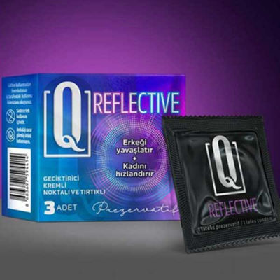 Q Reflective Geciktirici Kremli Noktalı Ve Tırtıklı Prezervatif 3 Li 52 Mm