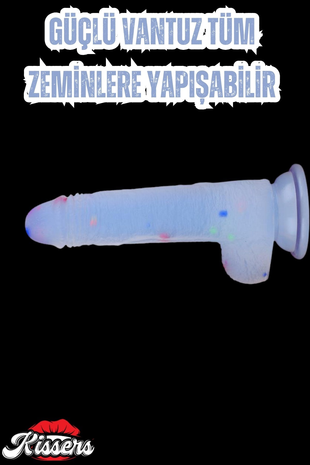 Cinsel Oyuncak Renkli Benekli Ultra Yumuşak Şeffaf Realistik Yapay Penis Dildo 19 Cm