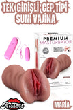 Vajinal Girişli Titreşimli Vajina Cinsel Oyuncak Saklanabilir Realistik Vajina Mastürbatör Melez