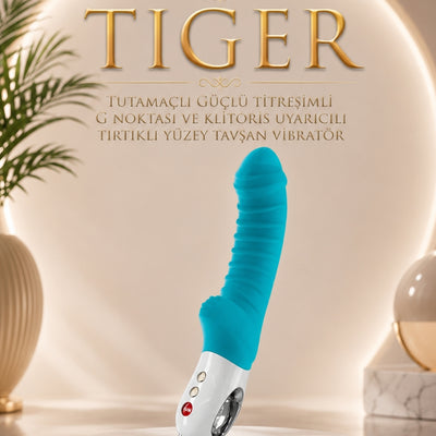 Fun Factory Tiger Tutamaçlı Güçlü Titreşimli G Noktası ve Klitoris Uyarıcılı Tırtıklı Yüzey Tavşan Vibratör