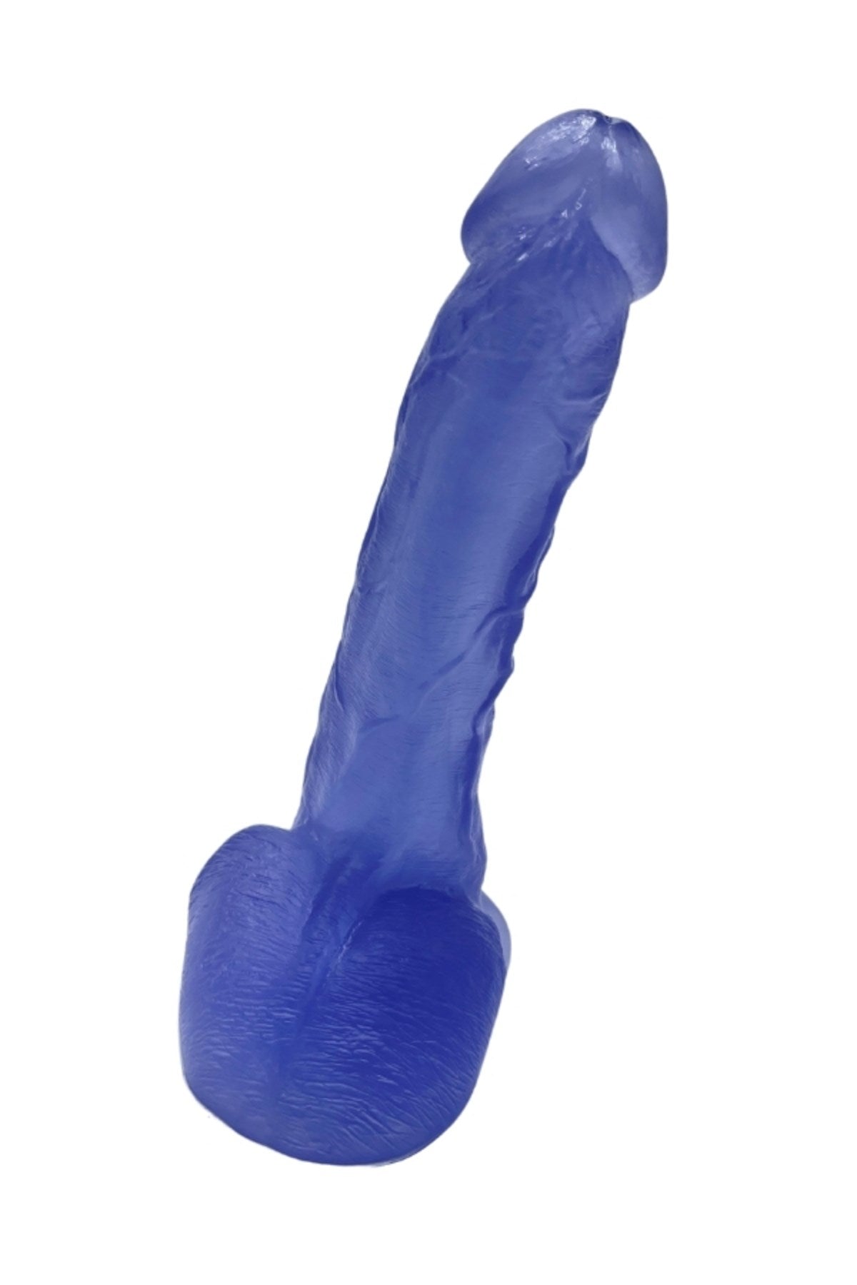 Ultra Realistik Eğilip Bükülebilir G Noktası Ve Klitoris Uyarıcı Mega Boy Jel Mavi Penis Dildo 25 Cm