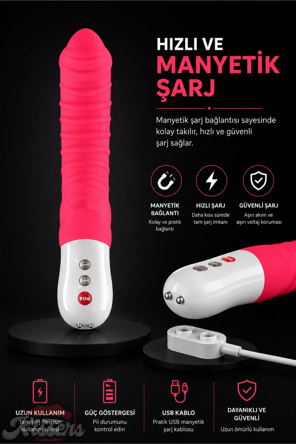 Fun Factory Tiger Tutamaçlı Güçlü Titreşimli G Noktası ve Klitoris Uyarıcılı Tırtıklı Yüzey Tavşan Vibratör