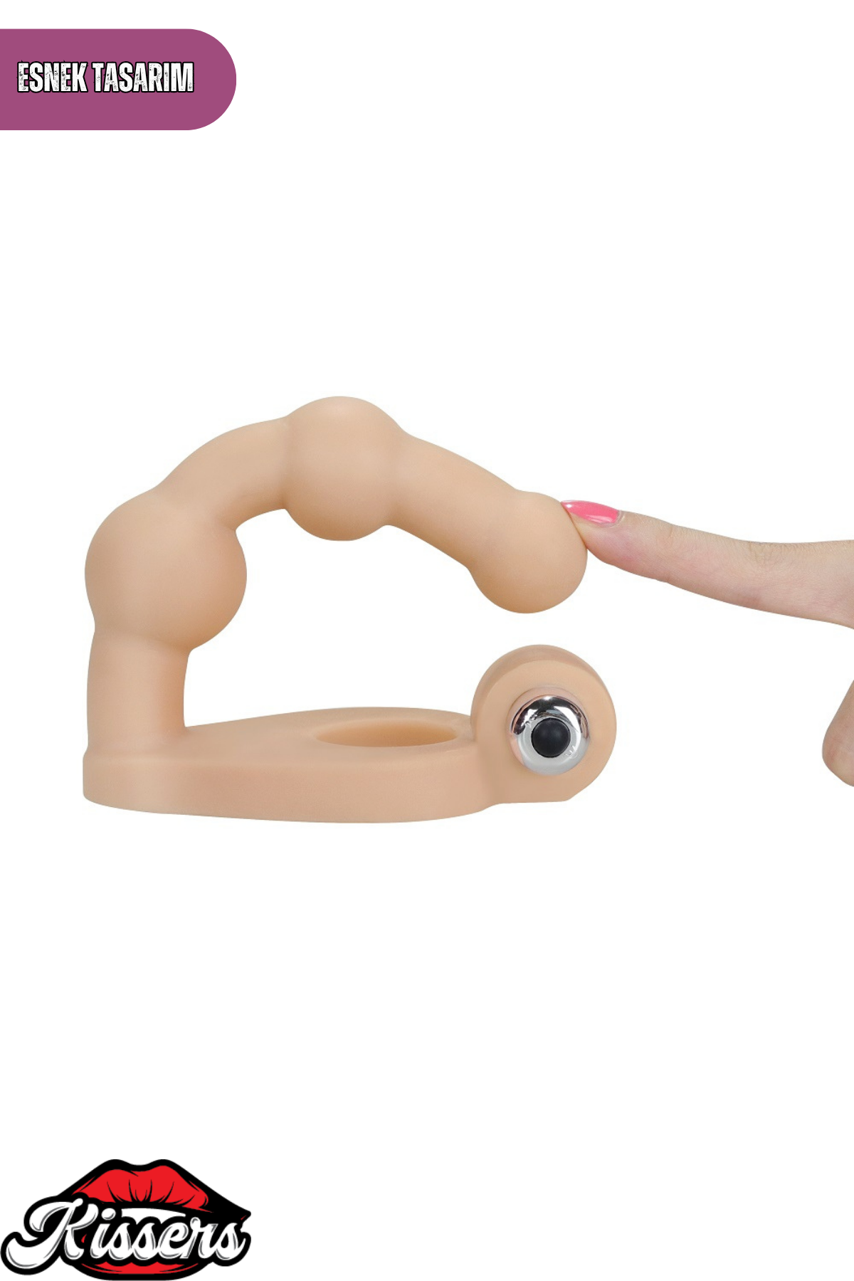Lovetoy Penis Halkalı Klitoris Uyarıcı The Soft Double Boncuk Anal Penetratör Titreşimli 15 cm