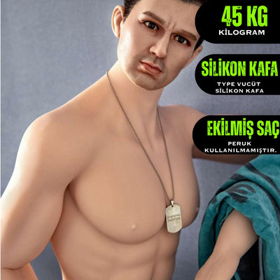 Hair Transplant Silikon Kafalı İskelet Sistemli 1.66 Boy Sex Doll Realistik Erkek Manken Adrian