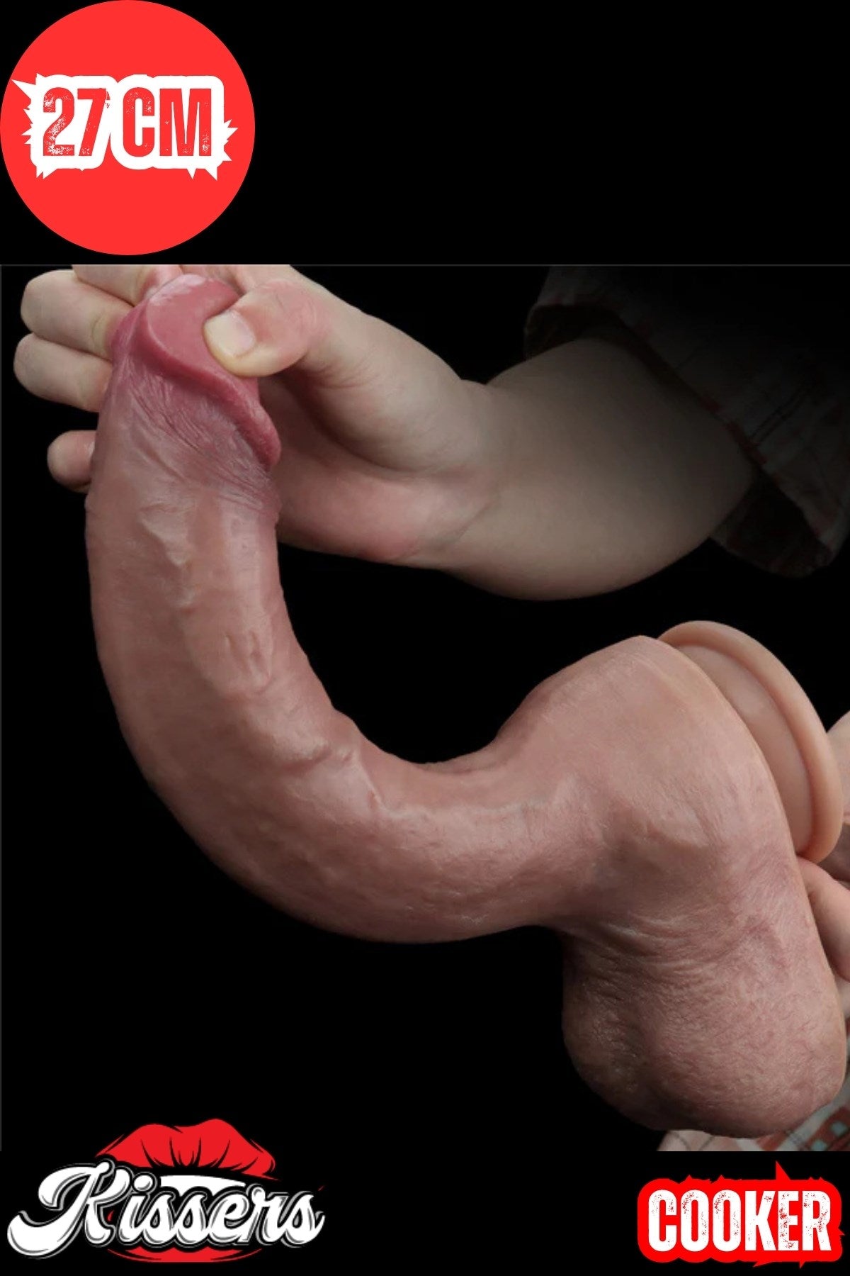Yeni Nesil Çift Katmanlı Damarlı 3D Süper Ultra Mega Boy Realistik Gerçek Model Dildo Penis 27 Cm