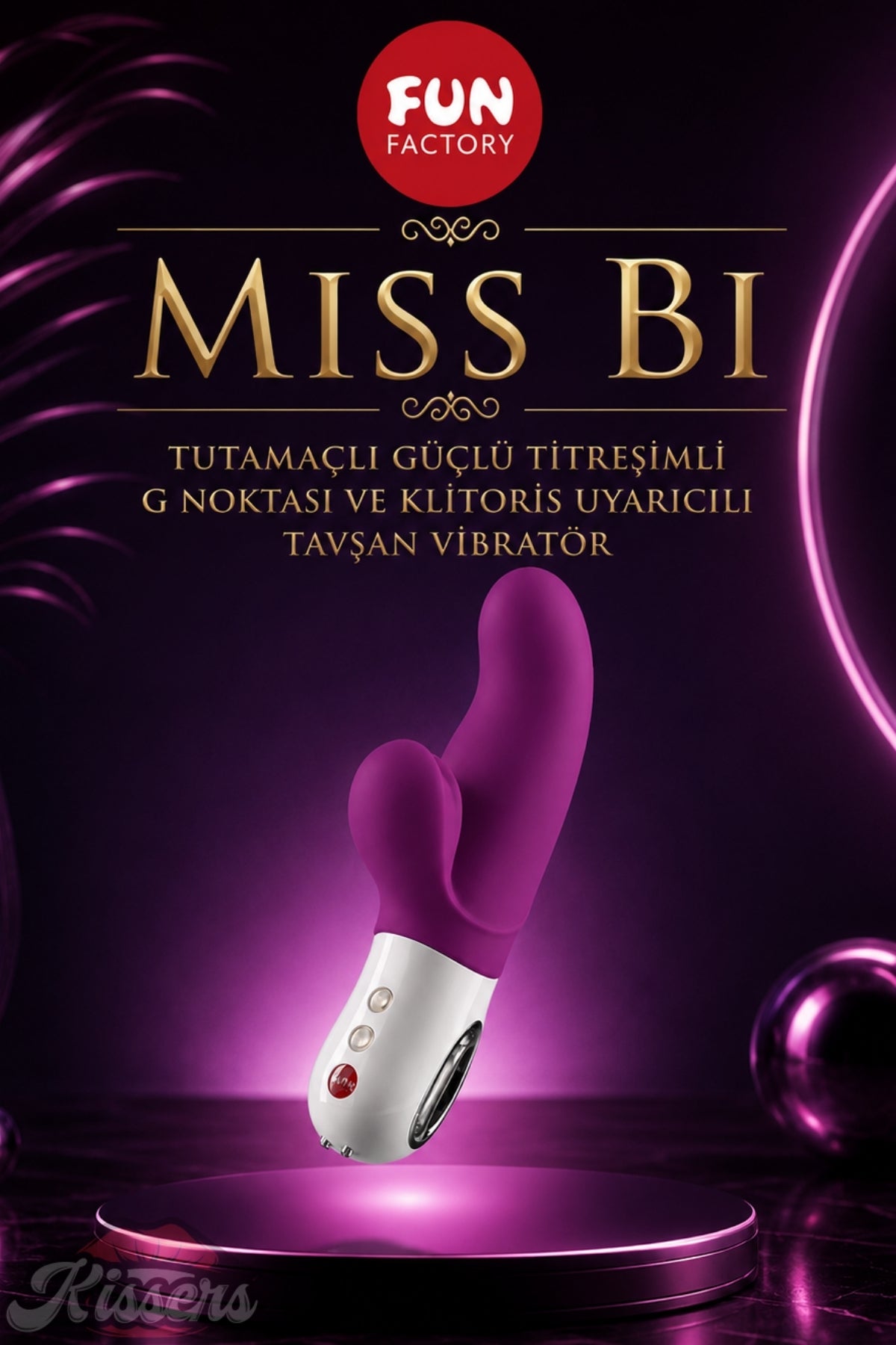 Fun Factory Miss Bi Tutamaçlı Güçlü Titreşimli G Noktası ve Klitoris Uyarıcılı Tavşan Vibratör