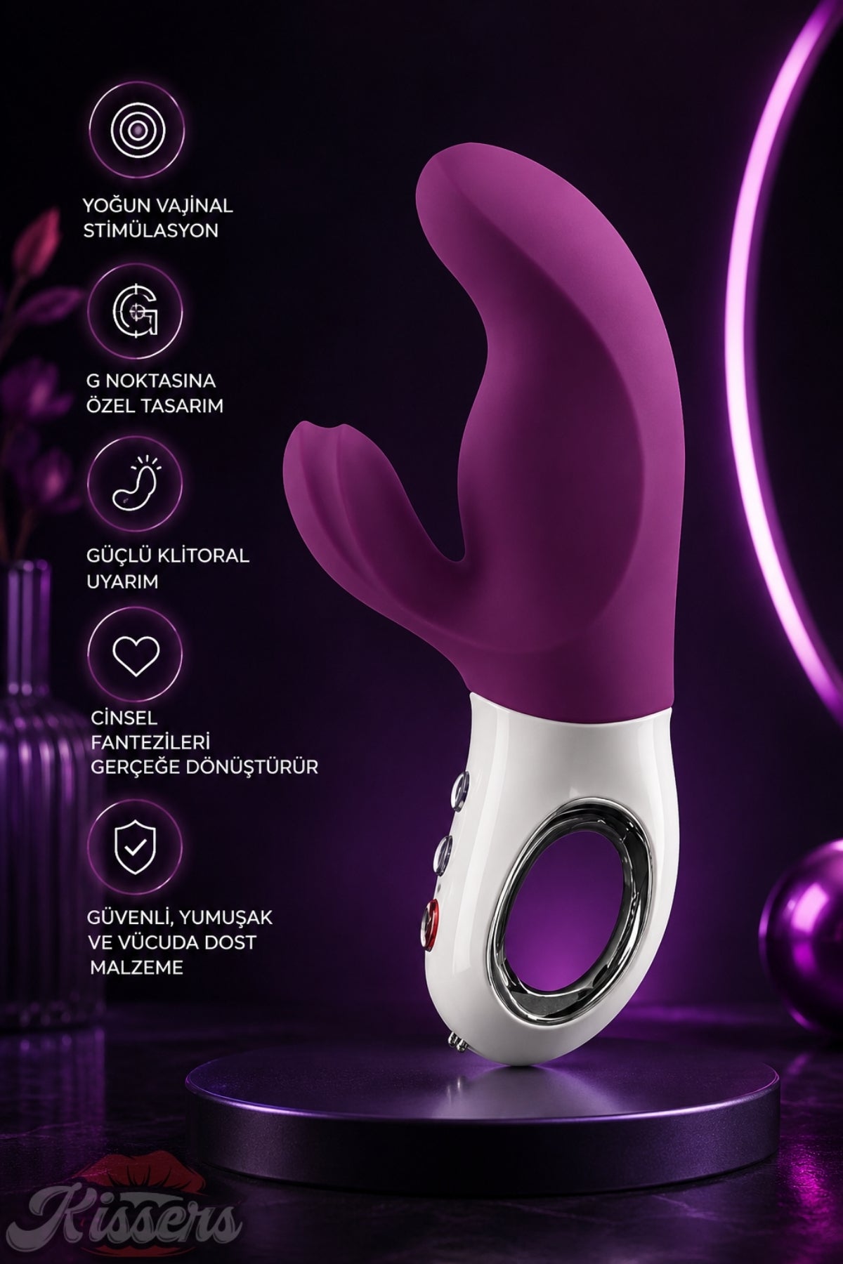 Fun Factory Miss Bi Tutamaçlı Güçlü Titreşimli G Noktası ve Klitoris Uyarıcılı Tavşan Vibratör