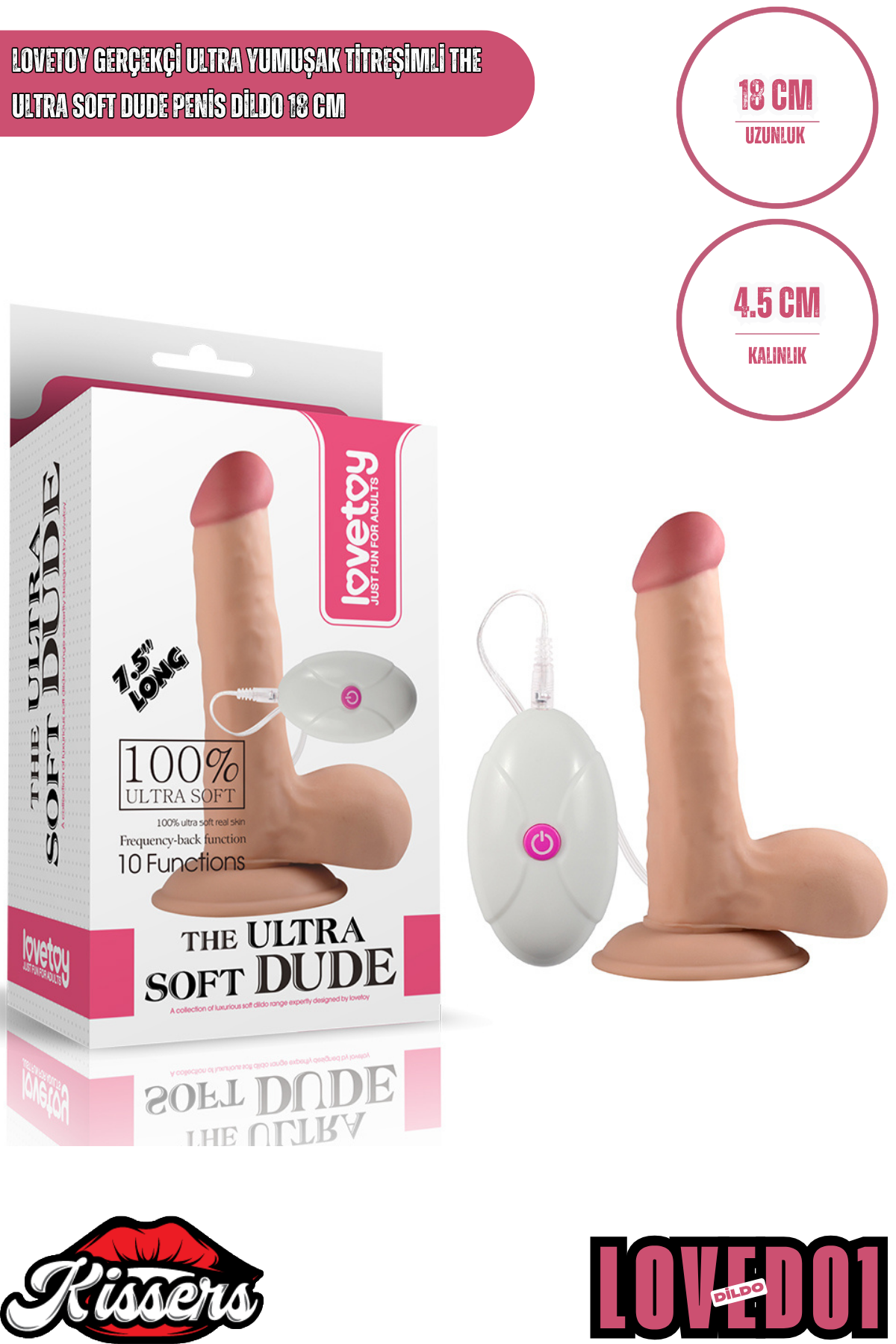Lovetoy Gerçekçi Ultra Yumuşak Titreşimli The Ultra Soft Dude Penis Dildo 18 cm