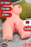 Yeni Nesil Anal Vajinal Titreşimli Isıtmalı 3 Kg 35.5 Cm Beyaz Ten Çift Girişli Realistik Manken