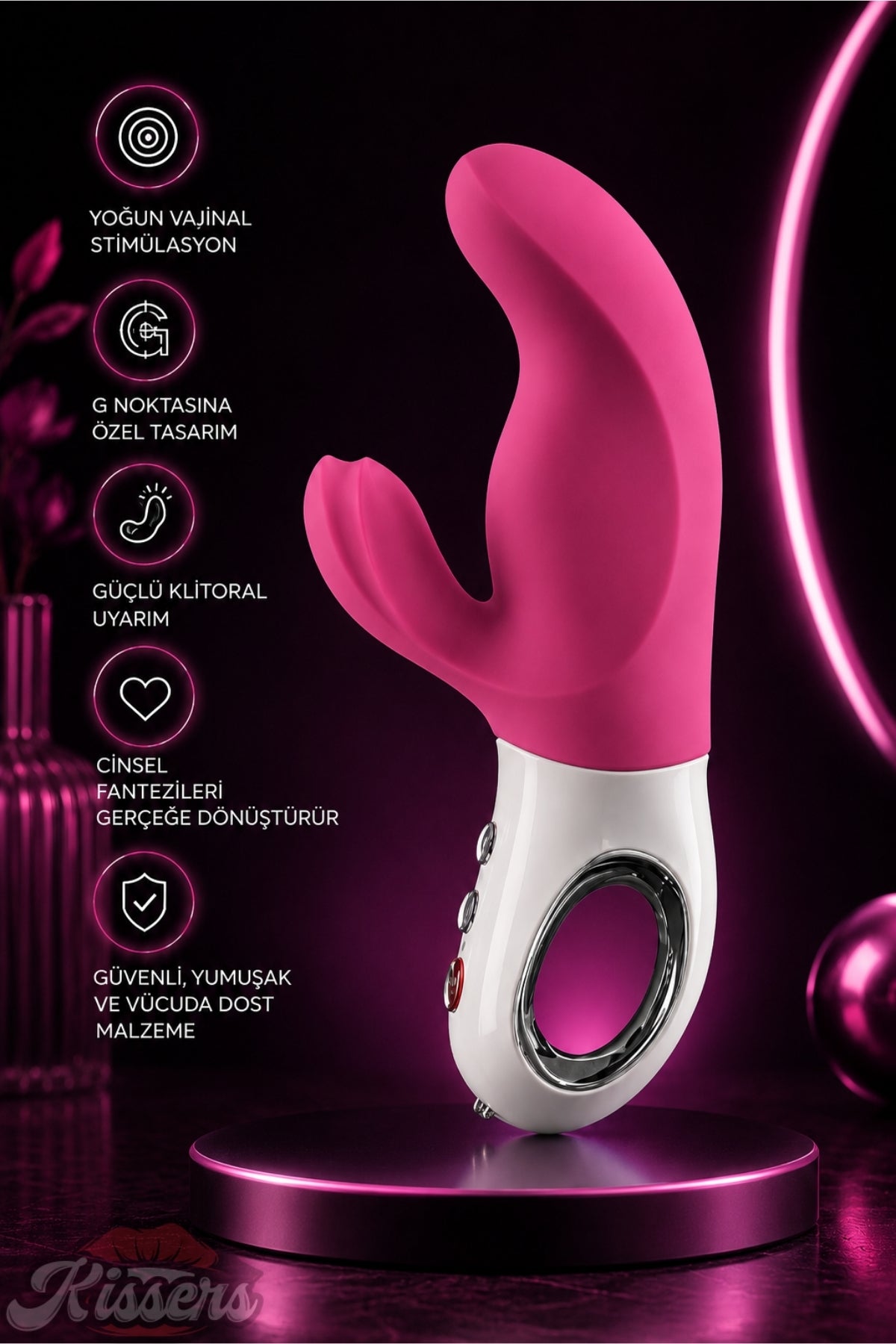 Fun Factory Miss Bi Tutamaçlı Güçlü Titreşimli G Noktası ve Klitoris Uyarıcılı Tavşan Vibratör