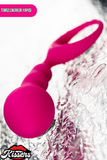 Bong Tutamaçlı Sivri Uçlu Silikon Anal Plug 12,5 cm Pembe Boğumlu Medikal Silikon