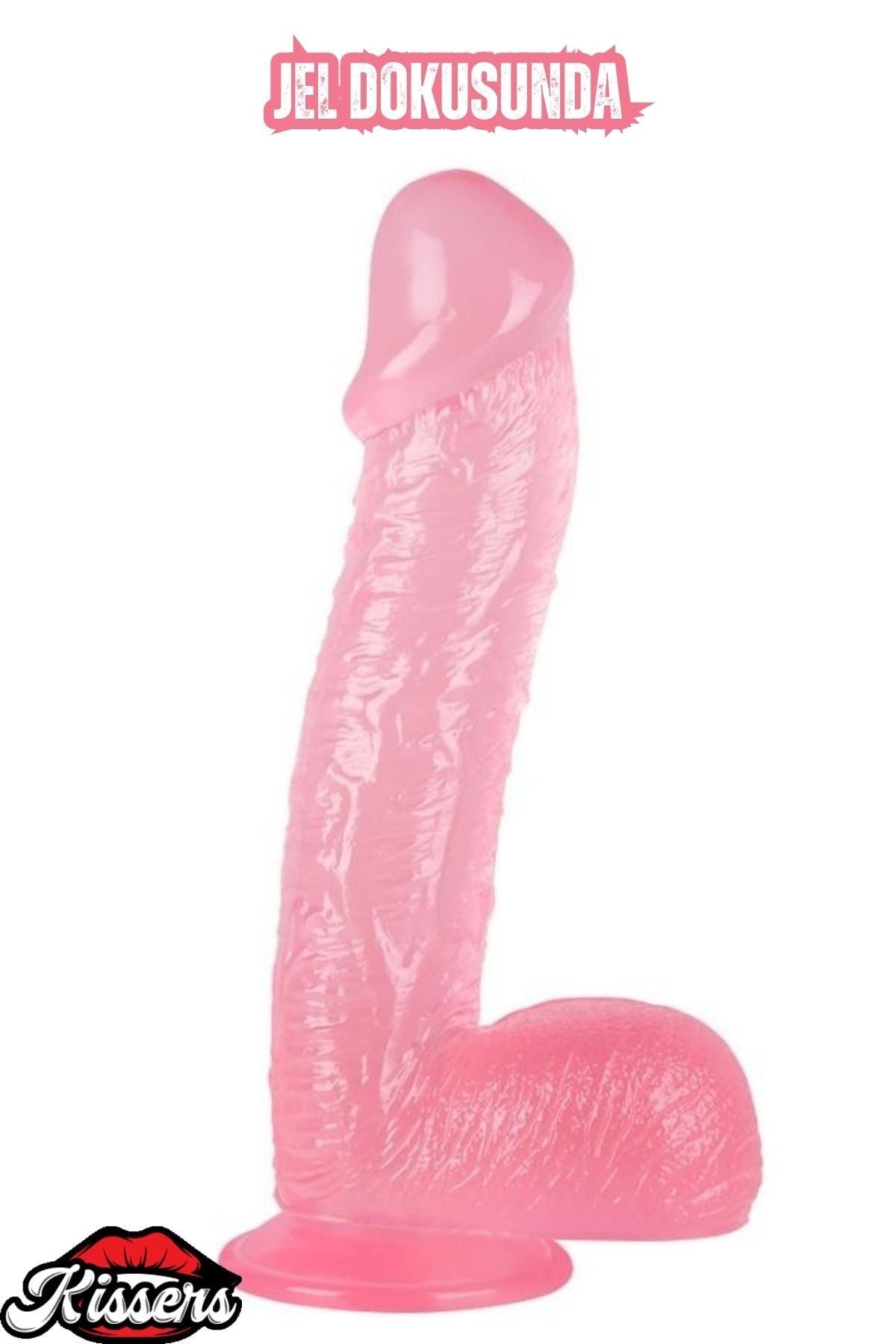 Ultra Realistik Damarlı Bükülebilir Vantuzlanabilir Jel Dokusunda Pembe Dildo Penis 28 Cm