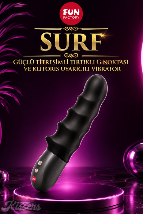 Fun Factory Surf Güçlü Titreşimli Tırtıklı G Noktası ve Klitoris Uyarıcılı Vibratör