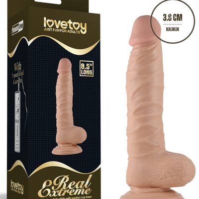 Lovetoy Titreşimli Eğilip Bükülebilir Vantuzlanabilir Real Extreme Dildo Penis 21.5 cm