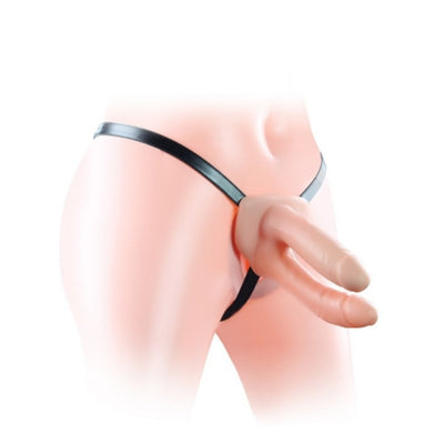 Strap On Belden Bağlamalı Çift Taraflı Penis Dildo 13 Cm