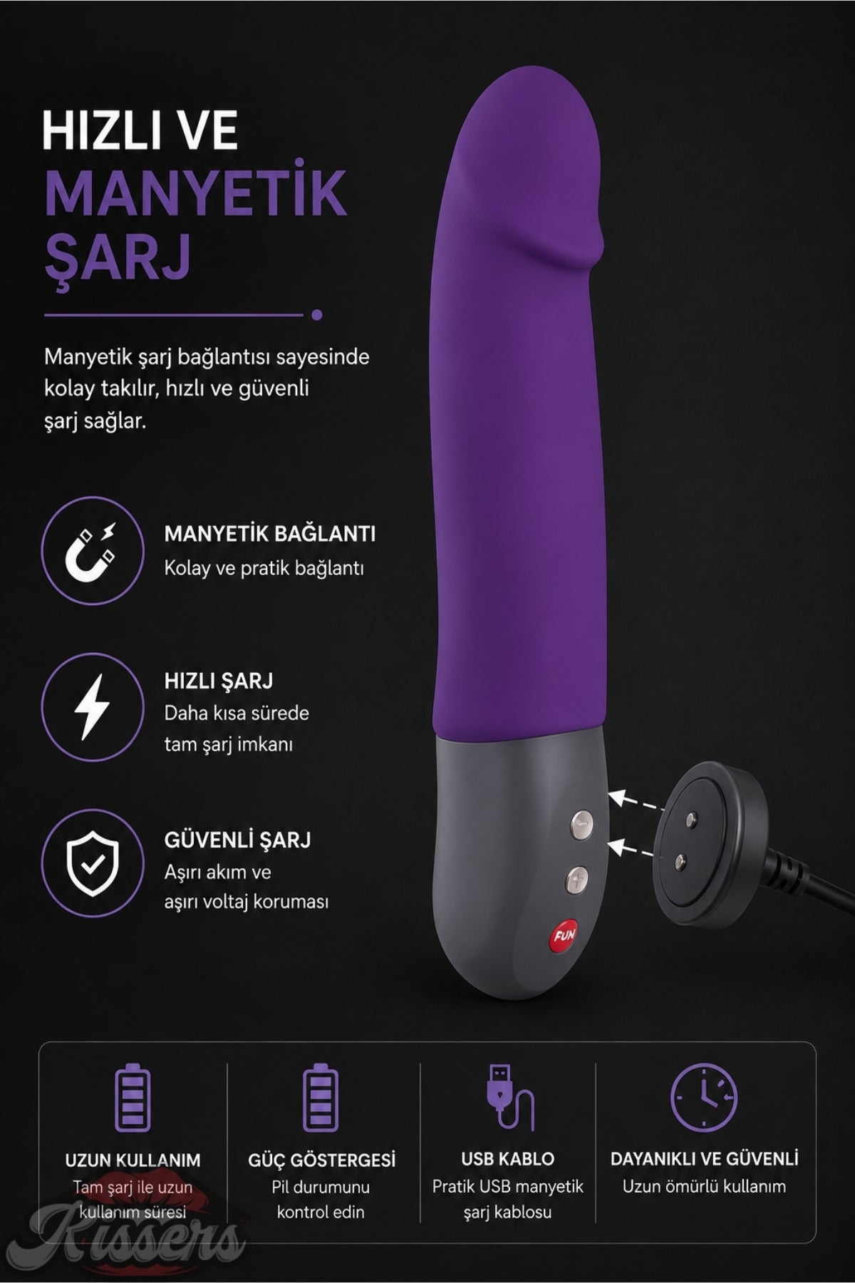 Fun Factory Stronic Tutamaçlı Güçlü Titreşimli G Noktası ve Klitoris Uyarıcılı Penis Şeklinde Vibratör