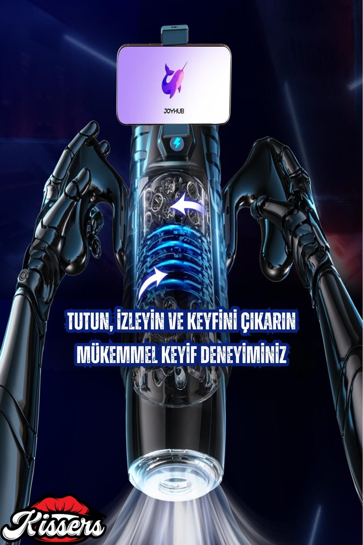 Telefon Kontrollü İleri Geri Hareketli Rotasyonlu Emişli Dönme Özellikli Tutamaçlı Otomatik Vajina Mastürbatör
