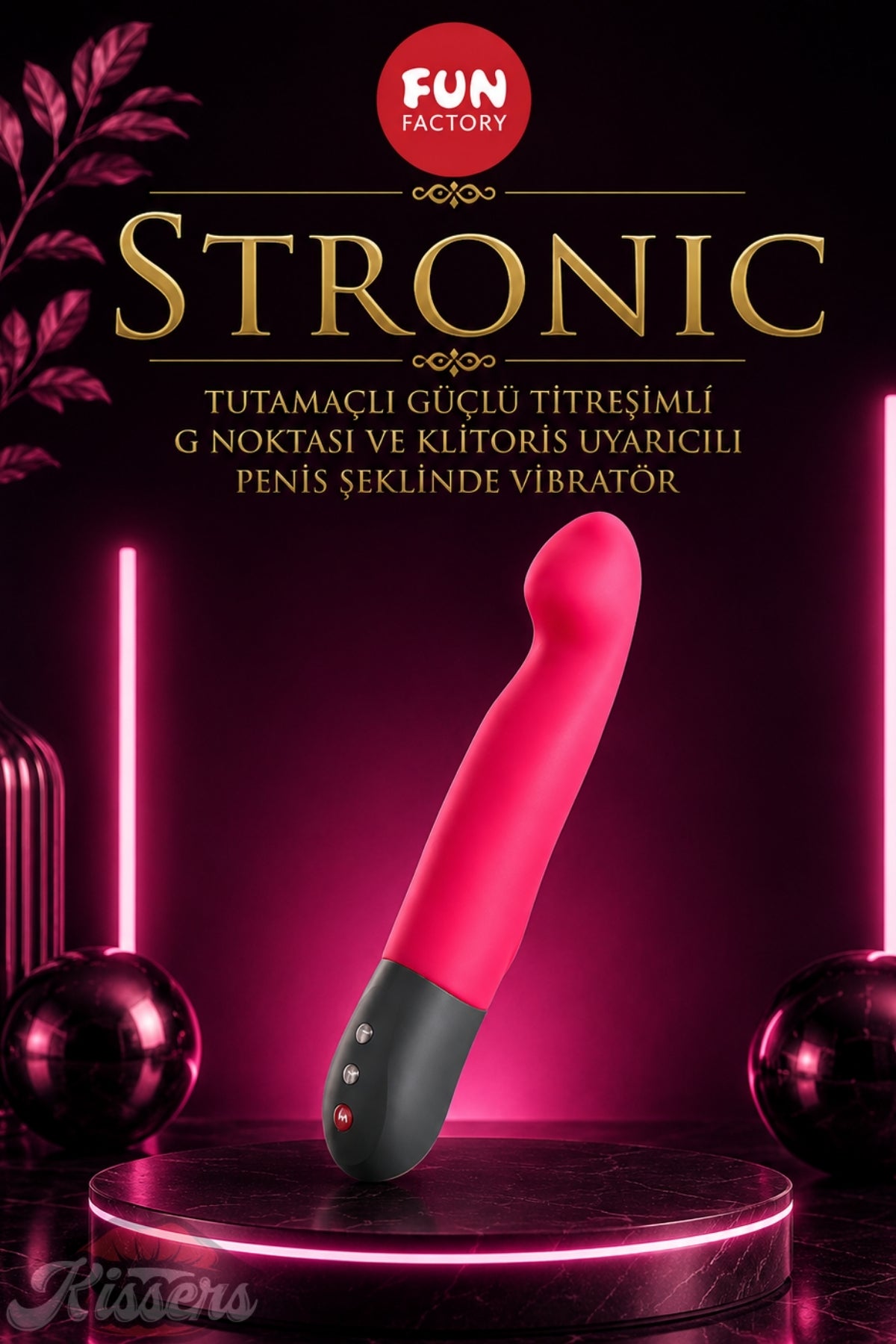 Fun Factory Stronic Tutamaçlı Güçlü Titreşimli G Noktası ve Klitoris Uyarıcılı Penis Şeklinde Vibratör