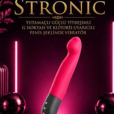 Fun Factory Stronic Tutamaçlı Güçlü Titreşimli G Noktası ve Klitoris Uyarıcılı Penis Şeklinde Vibratör