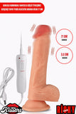 Kablolu Kumandalı Vantuzlu Güçlü Titreşimli Gerçekçi Yapay Penis Realistik Dokuda Dildo 21 cm