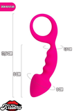 Bong Tutamaçlı Sivri Uçlu Silikon Anal Plug 12,5 cm Pembe Boğumlu Medikal Silikon