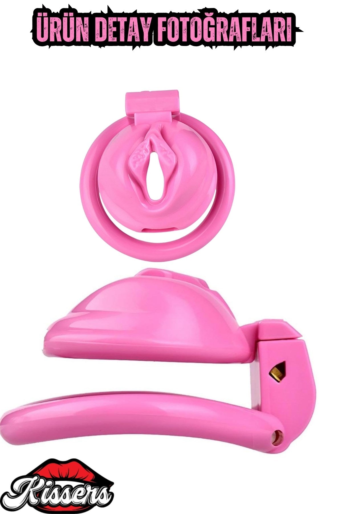 Vajina Görünümlü Plastik Penis Kilidi Bekaret Cihazı Chastity Cock Cage Penis Esaret Kafesi