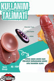 Uzaktan Kumandalı Isıtmalı İleri Geri Hareketli Rotasyonlu Realistik Ten Rengi Penis Dildo 19 Cm