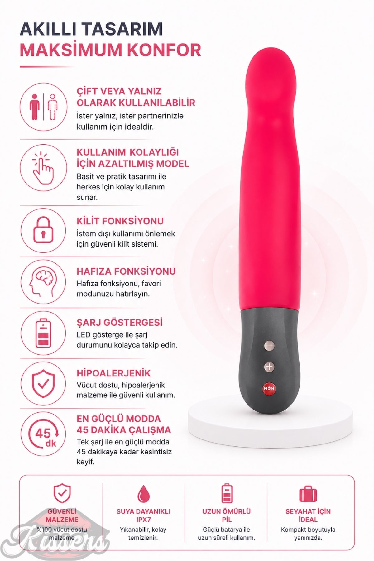 Fun Factory Stronic Tutamaçlı Güçlü Titreşimli G Noktası ve Klitoris Uyarıcılı Penis Şeklinde Vibratör