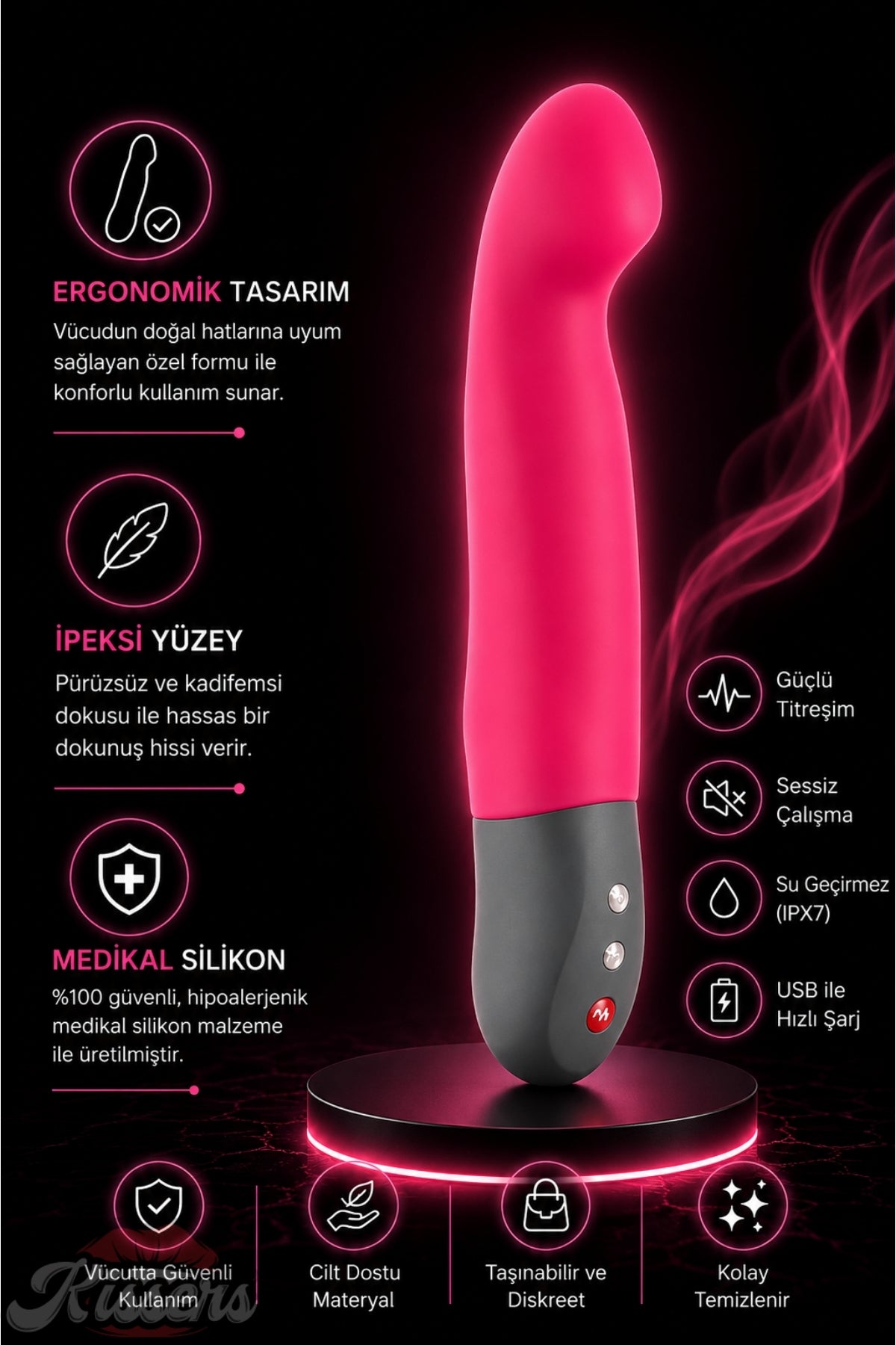 Fun Factory Stronic Tutamaçlı Güçlü Titreşimli G Noktası ve Klitoris Uyarıcılı Penis Şeklinde Vibratör