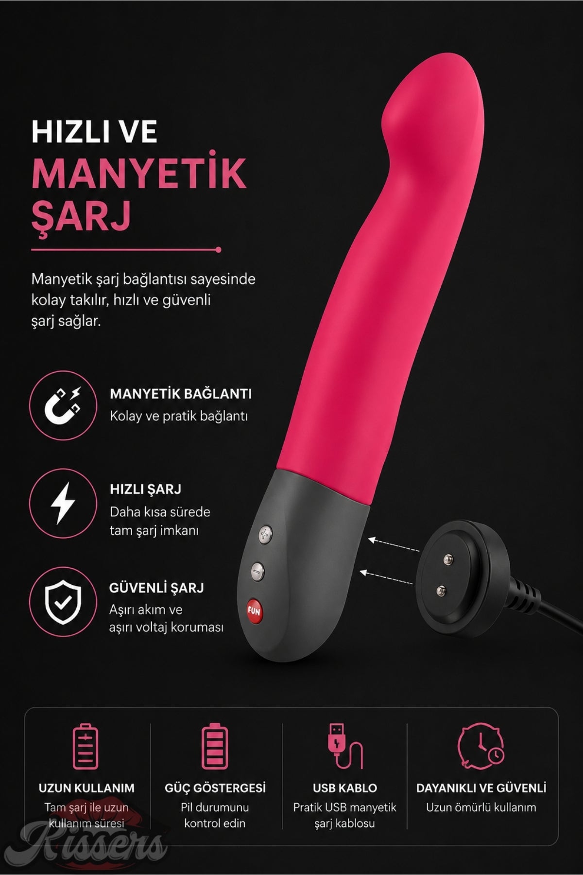 Fun Factory Stronic Tutamaçlı Güçlü Titreşimli G Noktası ve Klitoris Uyarıcılı Penis Şeklinde Vibratör