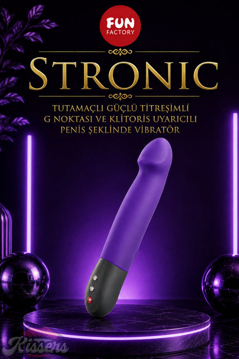 Fun Factory Stronic Tutamaçlı Güçlü Titreşimli G Noktası ve Klitoris Uyarıcılı Penis Şeklinde Vibratör