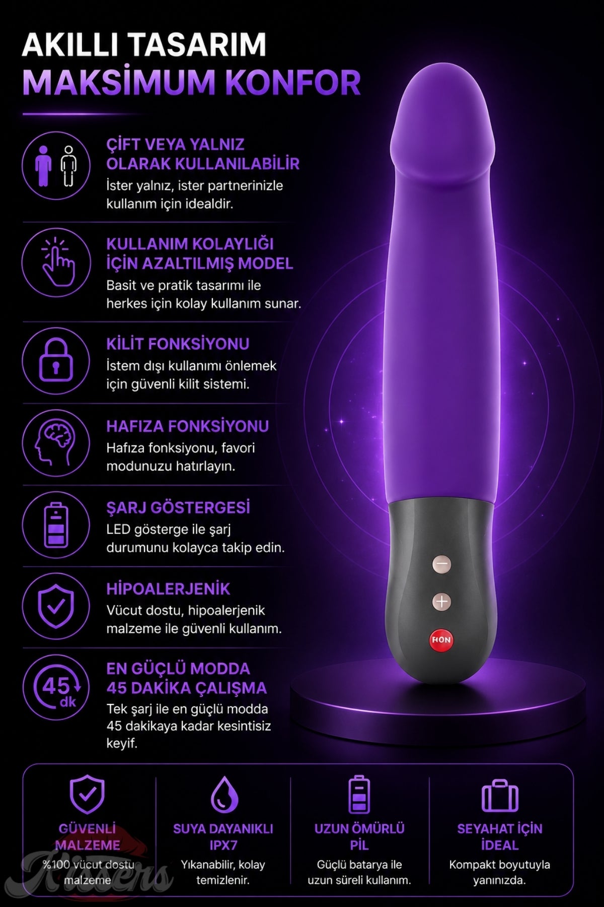 Fun Factory Stronic Tutamaçlı Güçlü Titreşimli G Noktası ve Klitoris Uyarıcılı Penis Şeklinde Vibratör