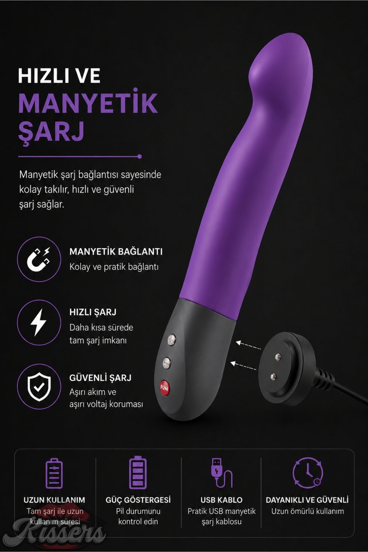 Fun Factory Stronic Tutamaçlı Güçlü Titreşimli G Noktası ve Klitoris Uyarıcılı Penis Şeklinde Vibratör