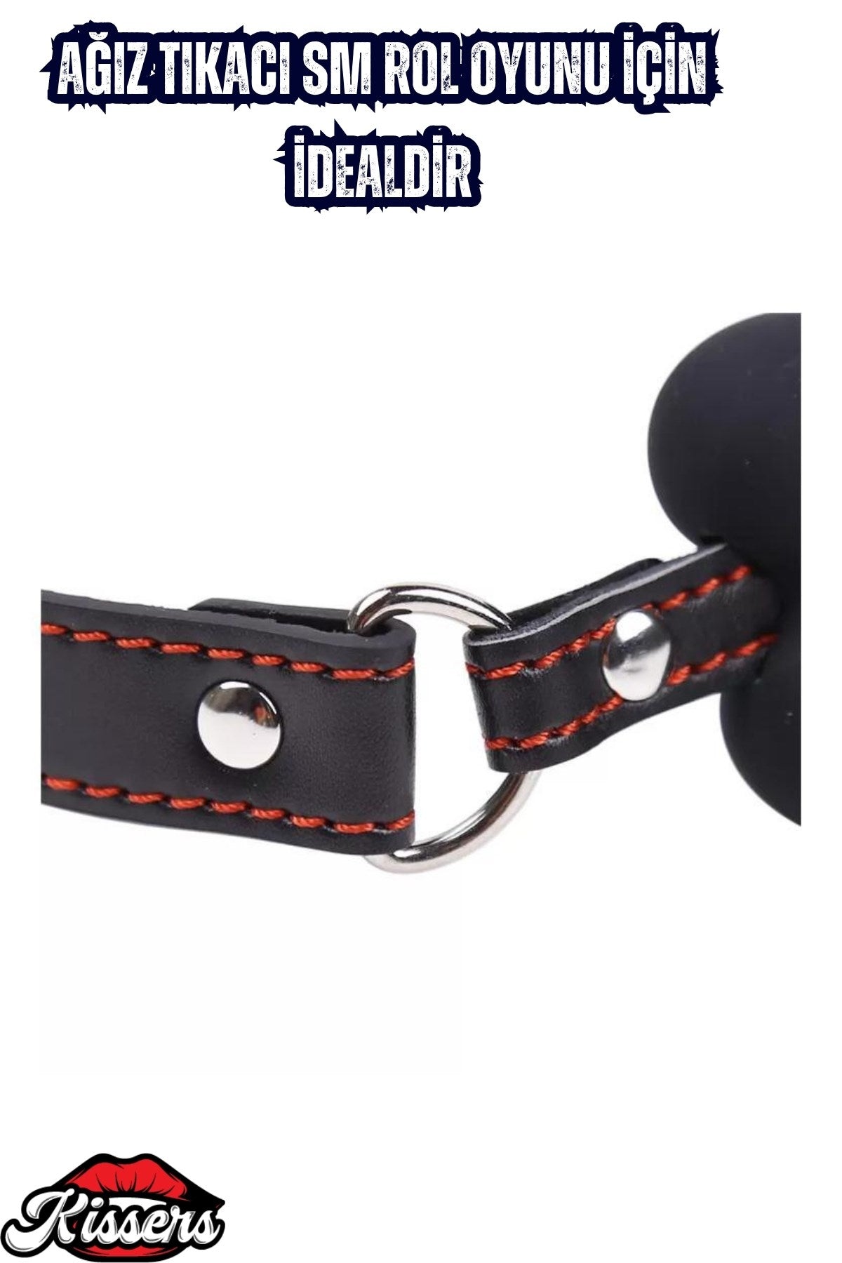 BDSM Deri Kemerli Yumuşak Silikon Kırmızı Köpek Kemiği Ağız Tıkacı