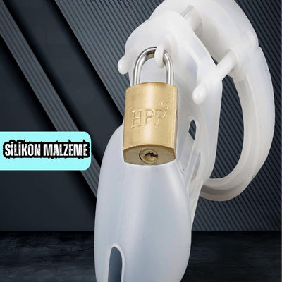 Bsdm Silikon Penis Kilidi White Chastity Cock Cage Bekaret Cihazı Beyaz Penis Esaret Kafesi