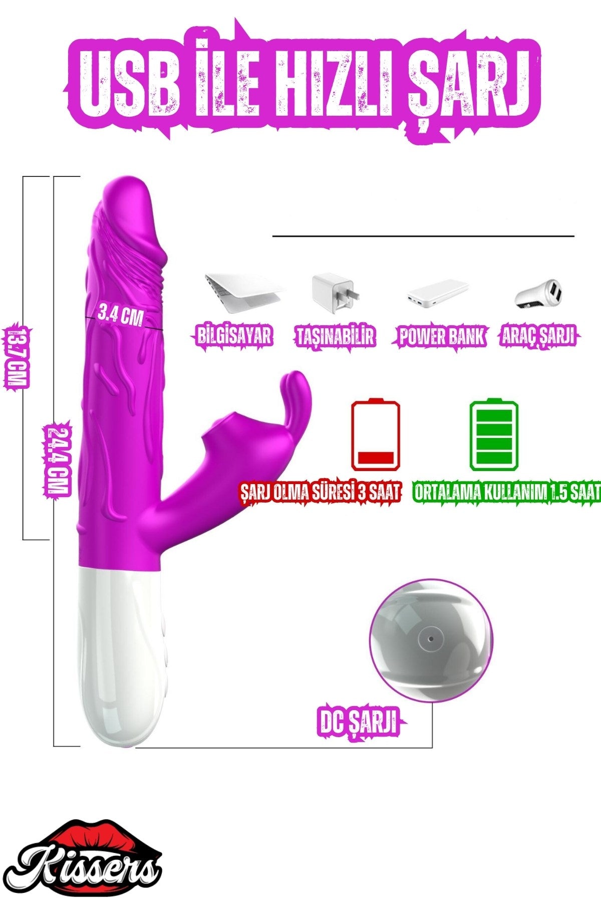 Yeni Nesil Titreşimli Isıtmalı Emişli G-Spot ve Klitoris Uyarıcı 2 İn 1 Rabbit Yapay Penis Vibratör
