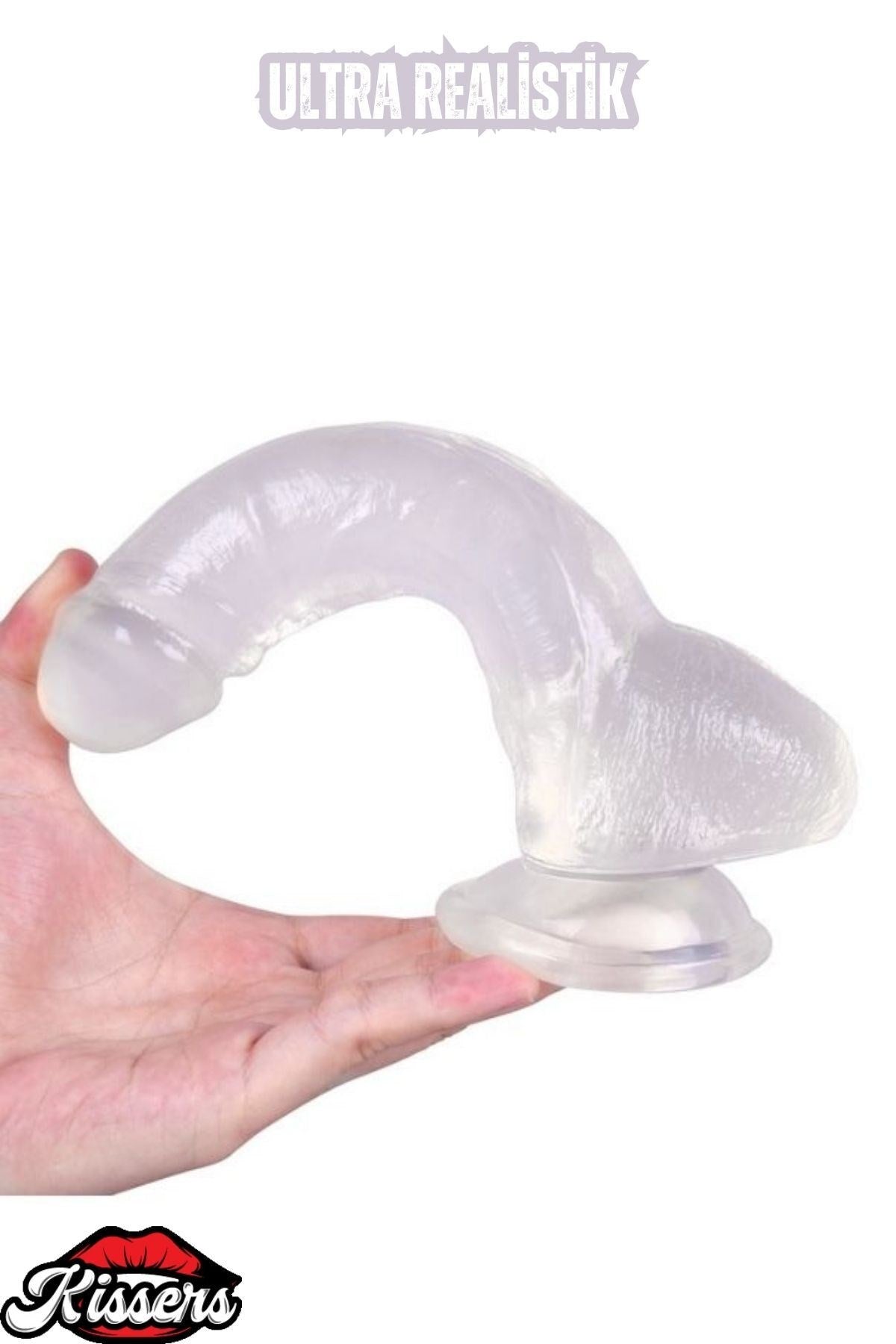 Ultra Realistik Damarlı Bükülebilir Vantuzlanabilir Jel Dokusunda Beyaz Dildo Penis 18.8 Cm