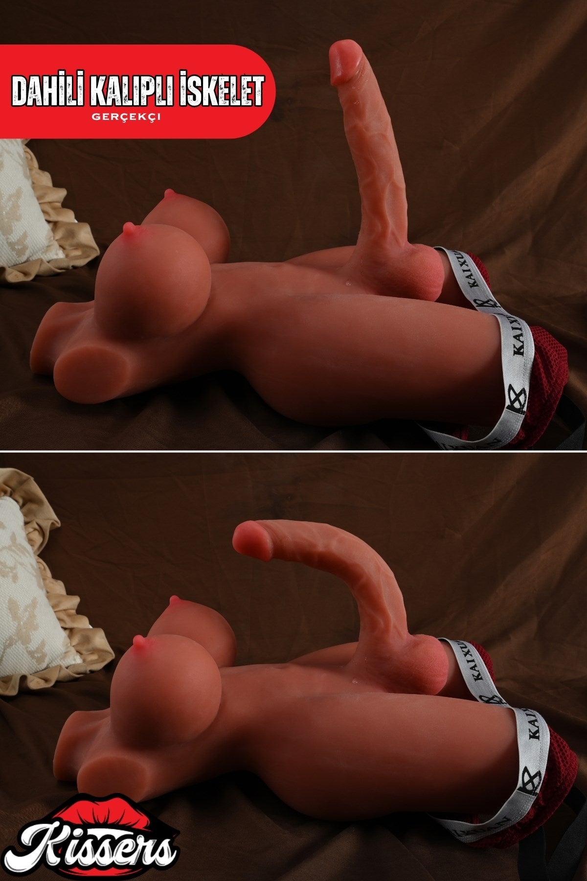 Anal Girişli Erkek Trans Penisli EsmerTen Yarım Vücut Realistik Manken Mastürbatör 5.5 Kg