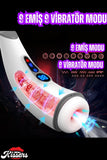 Akıllı Isıtmalı İnleme Sesli Emiş ve Titreşim Özellikli Suni Vajina Lcd Ekranlı Otomatik Mastürbatör
