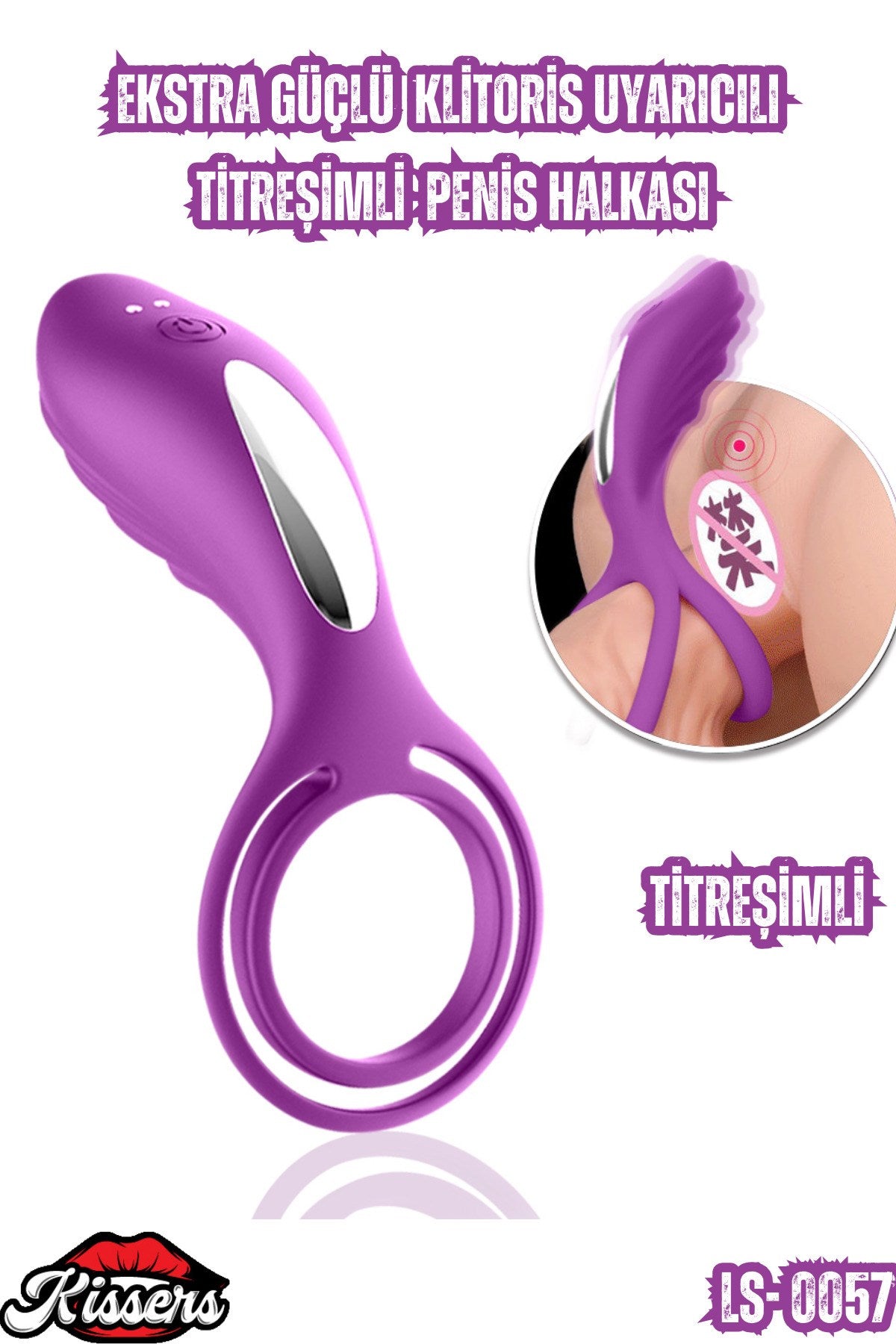 Ekstra Güçlü Klitoris Uyarıcılı 7 Farklı Titreşim Modlu Penis Halkası