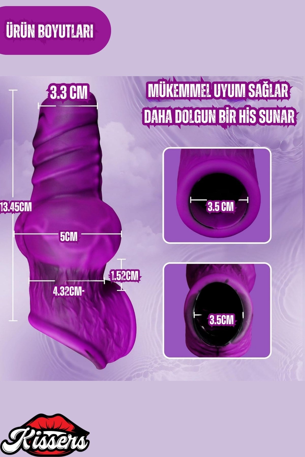Realistik G Noktası Ve Klitoris Uyarıcılı Ortası Boş Kabartmalı Testisli Monster Penis Kılıfı