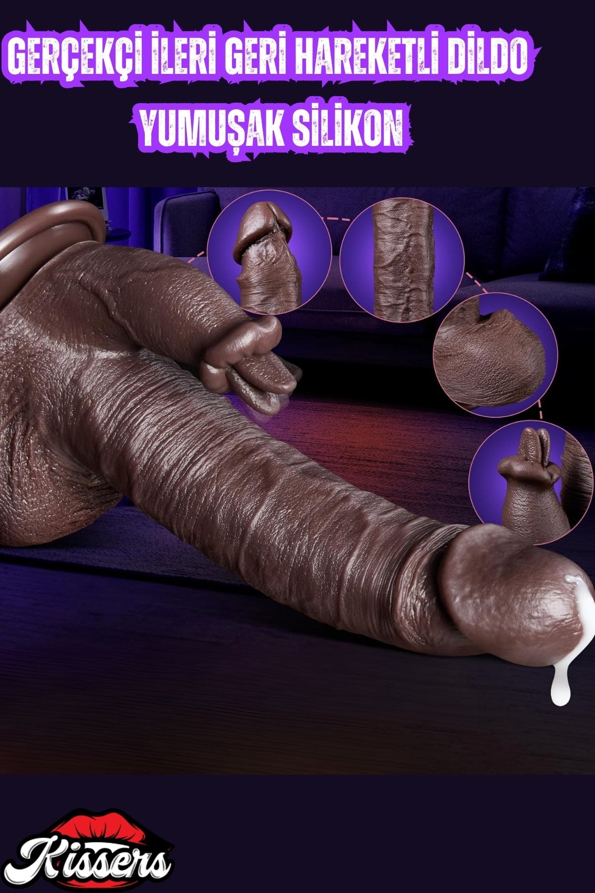 Uzaktan Kumandalı İleri Geri Hareketli Dil Yalama Modlu Isıtmalı Dildo Penis 23 Cm