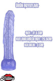 Ultra Realistik Damarlı Bükülebilir Vantuzlanabilir Jel Dokusunda mavi Dildo Penis 31.5 Cm