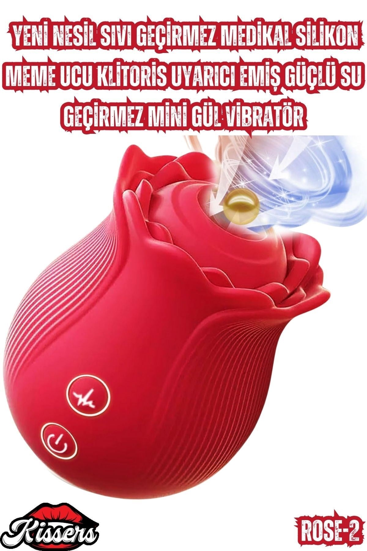 Yeni Nesil Sıvı Geçirmez Medikal Silikon Meme Ucu Klitoris Uyarıcı Emiş Güçlü Mini Gül Vibratör