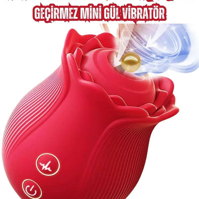 Yeni Nesil Sıvı Geçirmez Medikal Silikon Meme Ucu Klitoris Uyarıcı Emiş Güçlü Mini Gül Vibratör