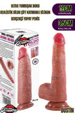 Ultra Yumuşak Damarlı Doku Çift Katmanlı Silikon Gerçekçi Testisli Melez Dildo Penis 19 Cm Dustin