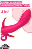 Anal Vajinal Kullanım G Noktası Klitoris Uyarıcılı 3'ü 1 Arada Titreşimli Vibratör